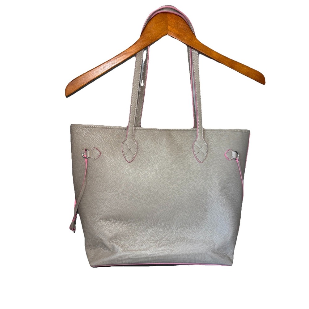 Lodis Shoulder Bag Tote Large Brown Pebbled Leather Travel Luggage‎ Buttery Soft - Picture 3 of 11